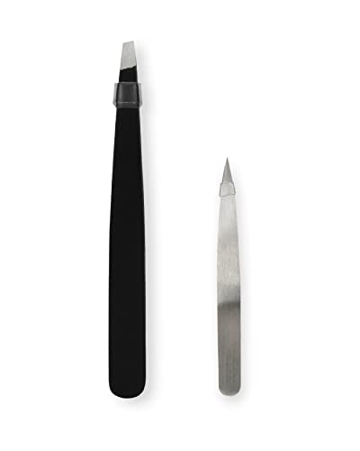 Eyebrow Grooming Kit - 4-Piece Precision Tweezers, Scissors & Spoolie