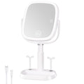 Lighted Makeup Mirror 1X/10X Magnification with 3 Light Modes & 360° Swivel