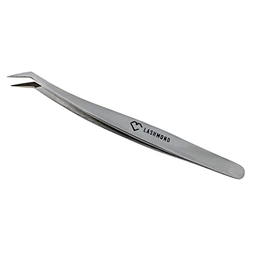 Professional Eyelash Extensions Tweezers - Strong Tension Grip - Japanese Stainless Steel Volume Tweezers for Precise Application - Anti-Slip Micro Tip (Classic Petite - HT04)