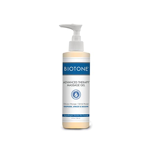 BIOTONE Advanced Therapy Massage Gel - 8 Fl Oz Hypoallergenic, Silky Glide, Oil-Free