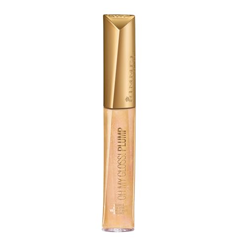 Rimmel Stay Plumped Lip Gloss, 801 Angel Shimmer, Pack of 1