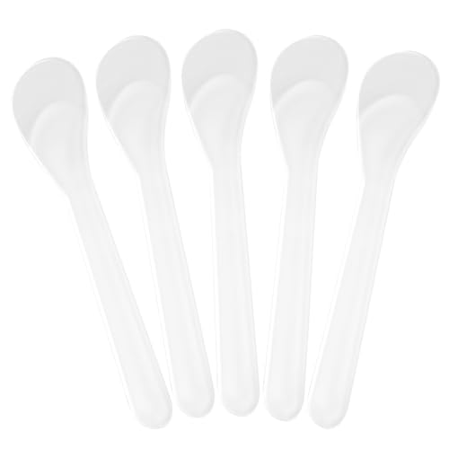 200 Pack Large Cosmetic Spatulas 5 Inch Plastic Makeup Spatulas Disposable Facial Skincare Face Mask Applicators (Translucent)