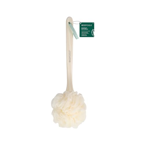 EcoTools EcoPouf Bath Brush with Long Handle | Gentle Exfoliation