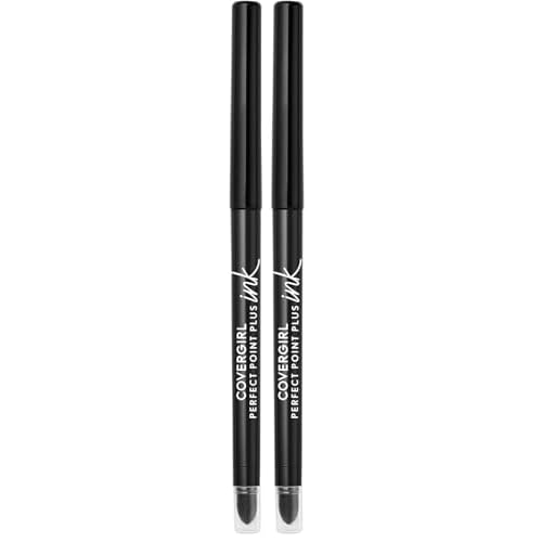 COVERGIRL Perfect Point Plus Ink Gel Eye Pencil,Pigmented,Long-Wearing,Vegan Formula,Matte Jet Black 275,0.01oz,(Pack of 2)