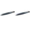 Tweezerman Stainless Steel Slant Tweezer - Eyebrow Tweezers for Women and Men (Blue Stone) (Pack of 2)