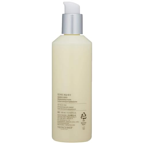 The Face Shop Mango Seed Moisturizing toner | Intense Hydrating & Nourishing Toner with Subtly Sweet-Scented for Dry Skin | Rich & Everlasting Skin Moisturization, 5.4 Fl Oz