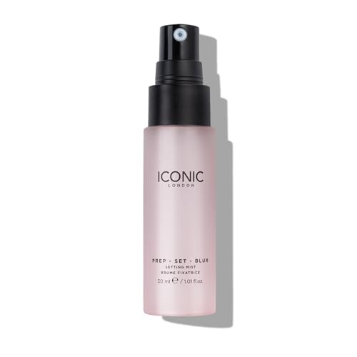 ICONIC LONDON Prep Set Blur Setting Spray | Makeup Fixing Spray, Blurs Imperfections and Gives Skin a Radiant Glow, Vegan Makeup, 30 mL / 1 Fl Oz.