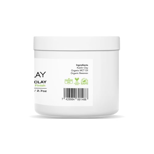 J FARELL Clean Clay - Organic Hair Styling Clay, Fungal Acne Safe