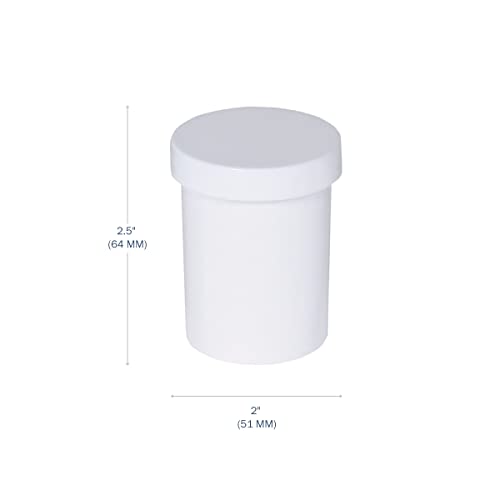 EZY DOSE Ointment Jar and Container, Screw on Cap, Leak-Proof Container for Creams and Balms, Durable Design, Ideal for DIY Skincare and Herbal Remedies, 2 oz Capacity, White (Pack of 12)