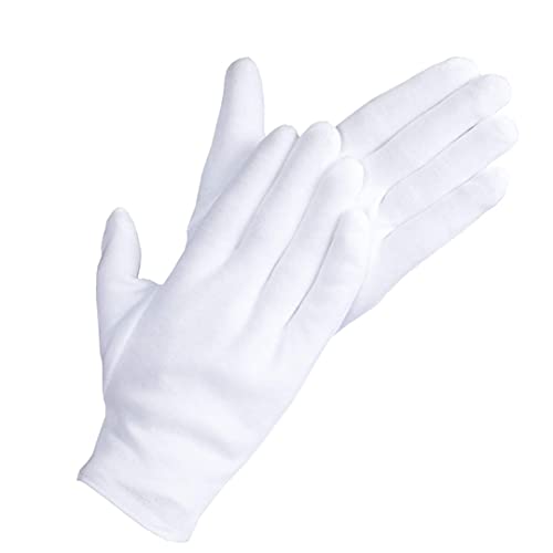 DOVORTEX 20 Pcs White Cotton Gloves for Eczema & Dry Hands