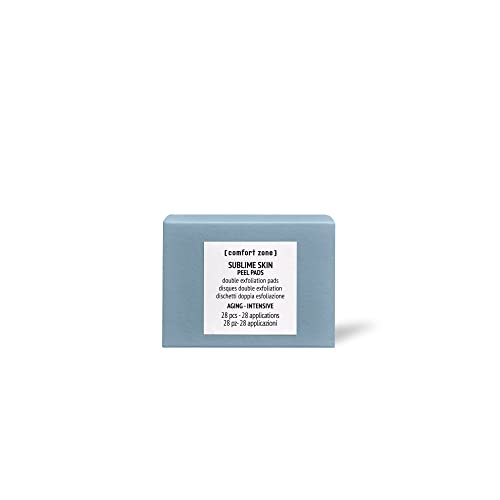 [ comfort zone ] Sublime Skin Peel Pads, Exfoliating Face Wipes, Brightens, Smooths Texture, Double Action, Fragrance Free, Clean Beauty, Glycolic, Lactic, Citric Acids, 28 Count