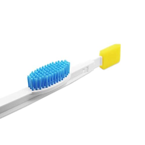 KMINA Long Handled Foot Brush and Toe Cleaner for Disabled, Toe Cleaners Between Toes Brush for Seniors, Long Reach Foot Scrubber Includes Spare Parts