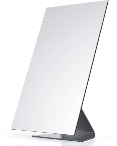 NEZZOE Rectangular Free-Standing Makeup Mirror - 12x7 Inch, Adjustable Tilt