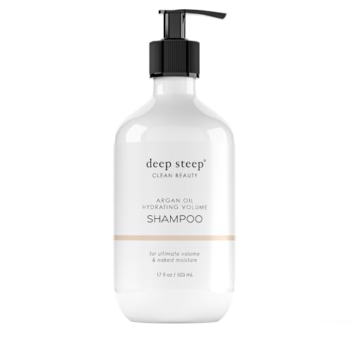 Deep Steep Argan Oil Hydrating Volume Shampoo, 17 oz ? Volumizing Shampoo with Argan Oil, Aloe, Marula Oil & Rice Protein ? Sulfate-Free, Vegan, Clean Beauty Hair Care, Full Hydration