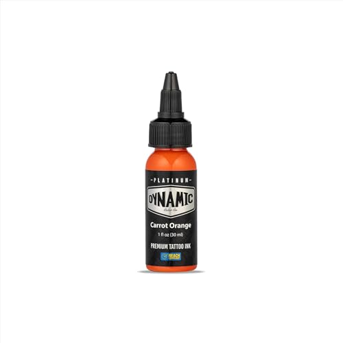 Dynamic Color Co - Carrot Orange Platinum Collection Tattoo Ink, Reach Compliant Premium Tattoo Ink, Safe for European Regulations, Made in Spain, (1 oz Bottle)