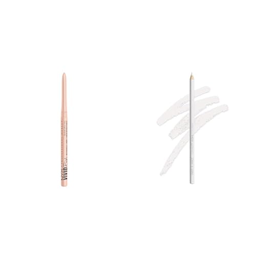 NYX Vivid Rich Mechanical Eye Pencil 12 Shades + White Kohl Eyeliner Bundle