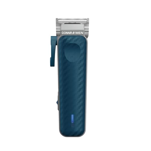 Conair Men Lithium-Ion Rechargeable Clipper & Hair Trimmer for Men, 17-Piece Clippers for Hair Cutting Kit with Color-Coded Combs, 5-Position Taper Control for Tapered Edges and Fades, Quick Charge