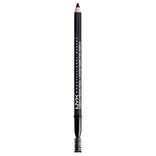 NYX Eyebrow Powder Pencil with Spoolie Brush, Black