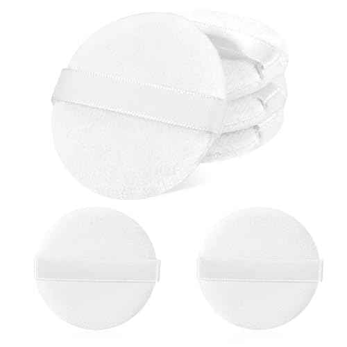 6 PCS Setting Powder Puff, 2 Inch Small Round Makeup Powder Puff Pads with Ribbon Soft Velour Eye Shadow Puff Cosmetic Foundation Blender Sponge Beauty Makeup Tools for Loose Powder & Liquid Cosmetic
