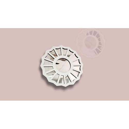 The Divine Feminine Mirror - Large Handmade with Wood/Acrylic Mirror, Gift for Her, 3D Wall Decor,Gift for Girlfriend (White-Silver, 10" H x 10" W)