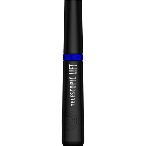 L'Oreal Paris Telescopic Lift Mascara Stellar Blue – Lengthening & Volumizing Waterproof Eye Makeup 0.33 fl oz