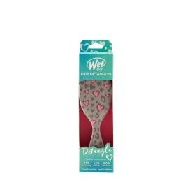 Wet Brush Kids Detangler Hair Brush - Midi Hearts - Leopard Variation