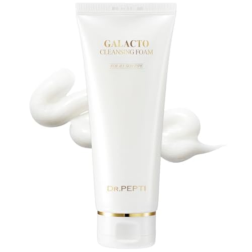 DR.PEPTI Galacto Cleansing Foam - Korean Face Wash with Fermented Galactomyces, Peptides - Exfoliating and Removes Sebum - Rich Creamy Bubble Foam Gentle Daily Cleanser, 3.72 fl.oz.