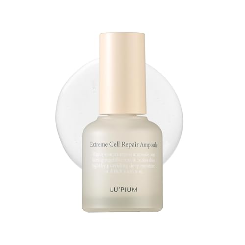 LU'PIUM Extreme Cell Repair Ampoule ? Vegan Barrier Repair & Hydrating Serum for Damaged or Dehydrated Skin, 5 Plant Mucin Complex, Inspired by Korean Skincare