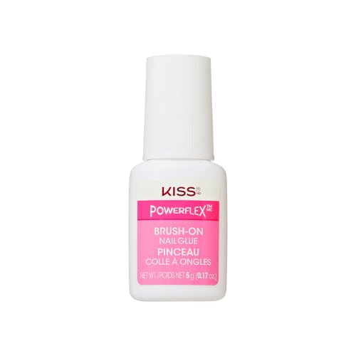 KISS PowerFlex Nail Glue - Clear, 0.17 oz Ultra Bond, Fast Drying, for Tips & Wraps - Variation of THIS listing