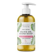 Brittanie's Thyme Organic Natural Hand Soap, 16 oz (Unscented) Moisturizing Castile Soap Made Olive Oil And Natural Luxurious Essential Oils. Vegan, Gluten & Cruelty Free,