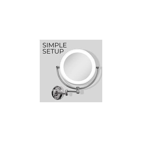 Zadro 11" LED Wall Mounted Makeup Mirror 10X/1X Shaving Mirror Plug in or Battery Operated Vanity Mirrors for Wall (Large | 10X/1X | 11" x 14.5", Chrome)