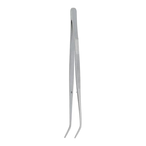 Stainless Steel Tweezers, with Curved Serrated Tip Multipurpose Tweezers Sewing Machine Tweezers Forceps for Craft Repairing (10)