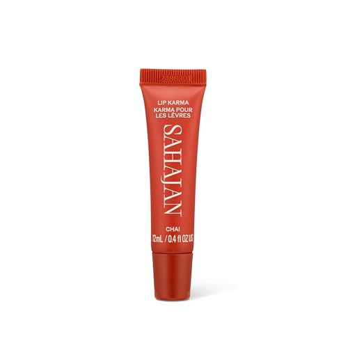 Sahajan Lip Karma Chai | Nourishing Lip Balm with Argan Oil, Castor Oil, Vitamin E | Clean Ayurvedic Hydrating Lip Balm | Softens, Smooths, Soothes Chapped Dry Lips, Lasting Moisture | 0.4 fl oz