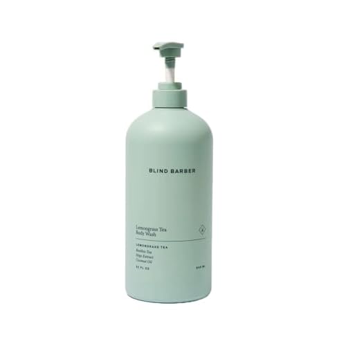 Blind Barber Lemongrass Tea Shower Gel for Men - A Daily Sulfate Free Body Wash for Clean, Hydrated Skin - Refreshing Formula Designed to Remove Build-Up + Debris -32 oz