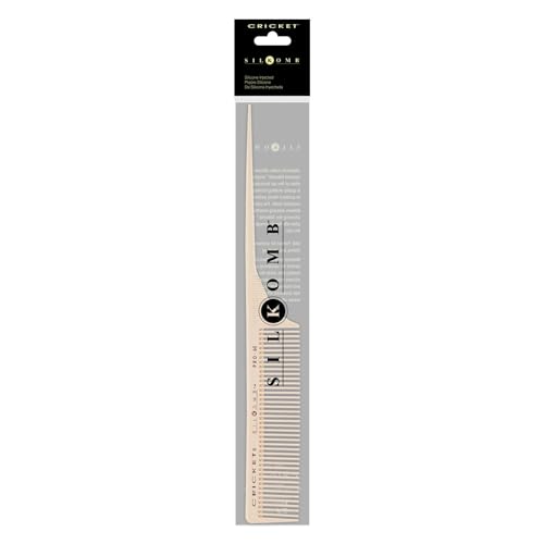 Cricket Silkomb Pro-60 Medium Tooth Rattail Comb ? Japanese-Made, Silicone-Injected Design with Seamless Teeth for Precision Sectioning, Teasing, Lifting, and Professional Styling