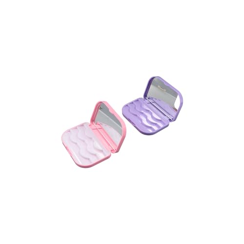 Leadigol False Eyelash Storage Box with Mirror - 2 Pack