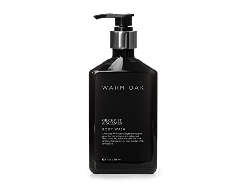 Gilchrist & Soames Warm Oak Body Wash and Shower Gel - 9oz - Natural, Essential Oils, All Skin Types, Zero Parabens, Sulfates, and Phthalates