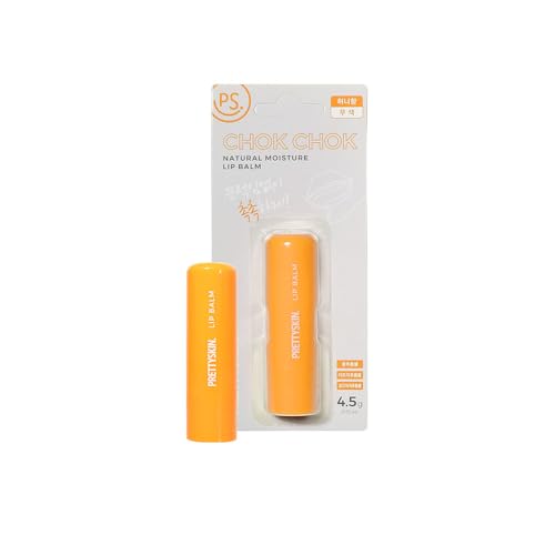 PS.PRETTYSKIN Moisture Lip Balm 0.15oz.(4.5g) Smooth, Soft Texture, Hydrating, Natural Shine, Glossy, korean lip balm (Honey)