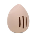 Khaki Cosmetic Travel Cases with Makeup Sponge Holder - Egg-Shaped Silicone Organizer