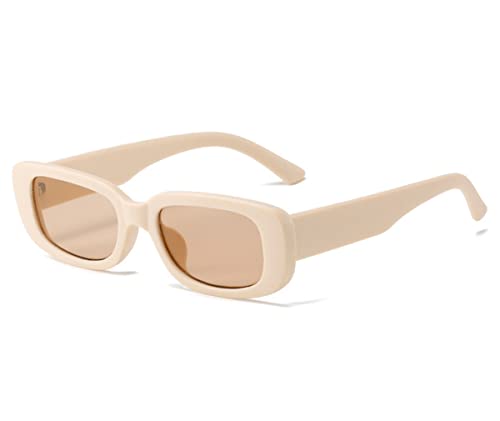 IKANOO Retro Square Frame Sunglasses for Men Women Trendy Y2K 90s Black