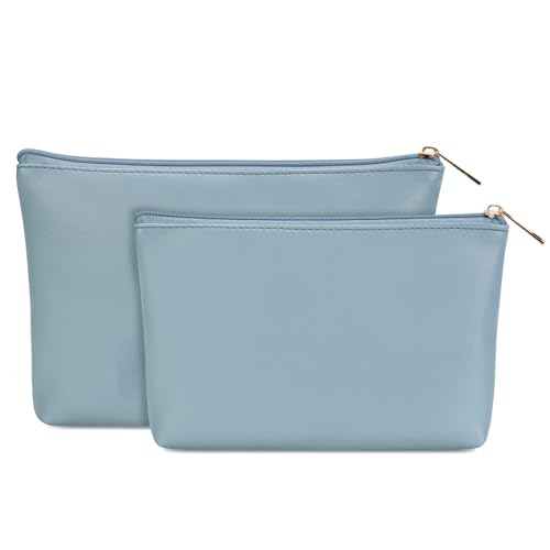 Wandering Nature Vegan Leather Makeup Bag Set - 2 Sizes, 2 Pack