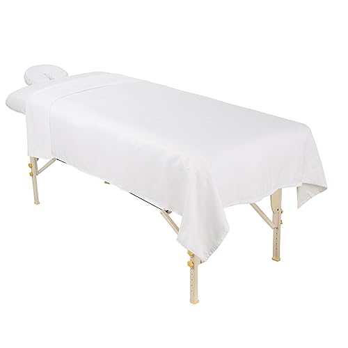 ForPro White Premium Microfiber 3-Piece Massage Sheet Set - 63x100 Flat, 36x77 Fitted, 7" Face Rest