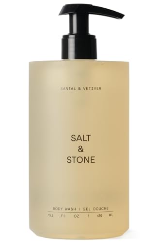 Salt & Stone Santal & Vetiver Body Wash 15.2 fl oz – Unisex Hydrating Gel Cleanser
