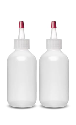 2 oz Plastic Squeeze Bottles with Yorker Caps, Pack of 2