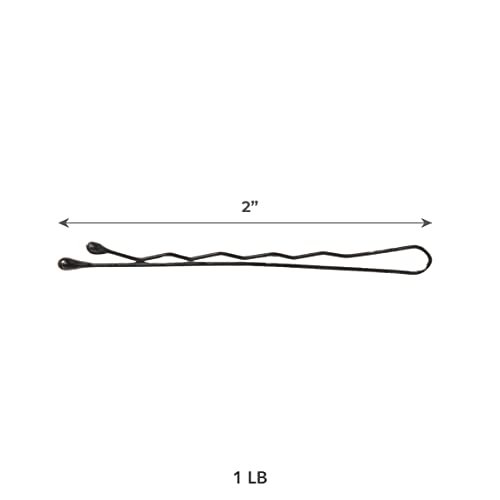 ForPro Professional Bobby Pins 400-Count Black 2" Ball-Tipped