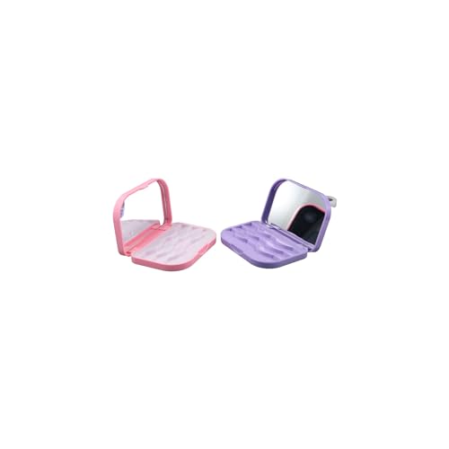 Leadigol False Eyelash Storage Box with Mirror - 2 Pack