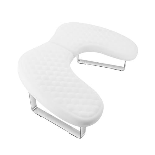 Arm Rest for Nails Tech,U Shape Comfortable Nail Arm Rest Pillow Cushion,Detachable Manicure Hand Rest Holder with Anti-slip Legs,Memory Foam(White)