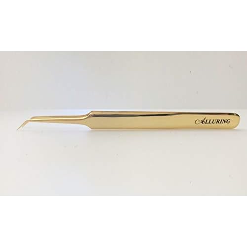 Alluring Gold Tweezers for Eyelash Extension for Volume Lashes 3D, 5D & 6D lashes