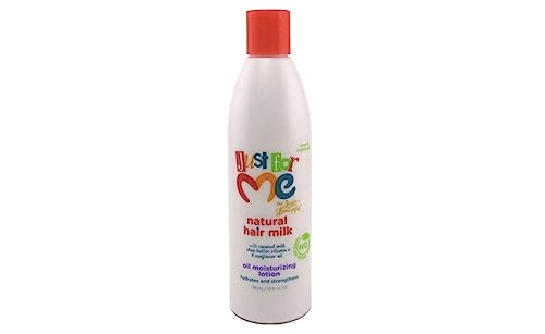 Just for Me Natural Hair Milk Lotion - Hydrates & Strengthens, Contains Coconut Milk, Shea Butter, Vitamin E, & Sunflower Oil, Lightweight Moisture, Reduces Frizz 10 oz