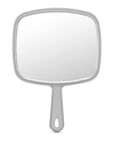 PROTECLE 12.4" x 9" Handheld Salon Mirror - Grey, Hairdressing & Barber Use